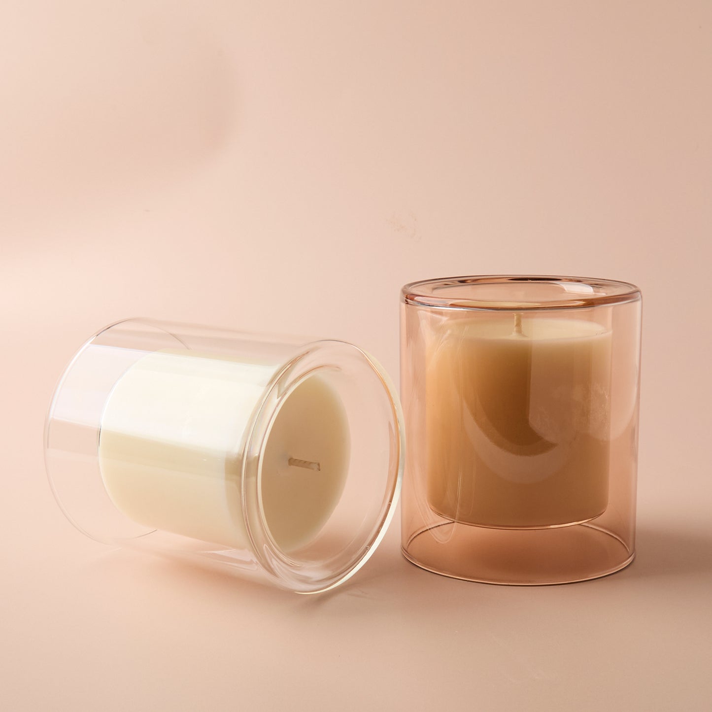 Solara 25cl Double Wall Candle Vessel - Amber