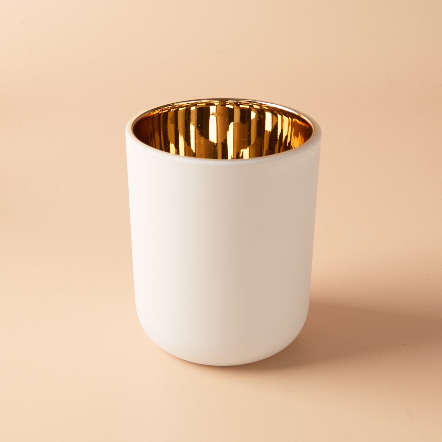 Pixie 20cl Candle Vessel - Matt White with Gold Inside