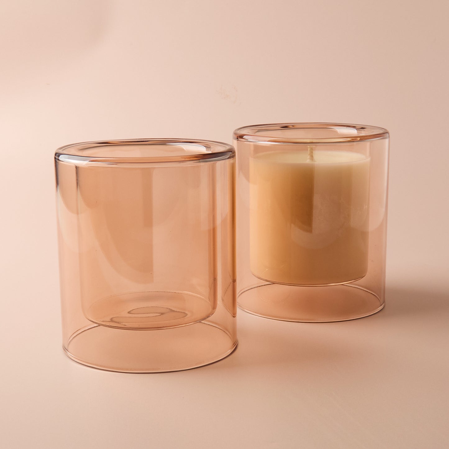 Solara 25cl Double Wall Candle Vessel - Amber