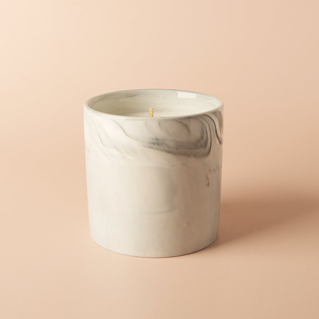 Ceramic Marble Glaze Candle Vessel