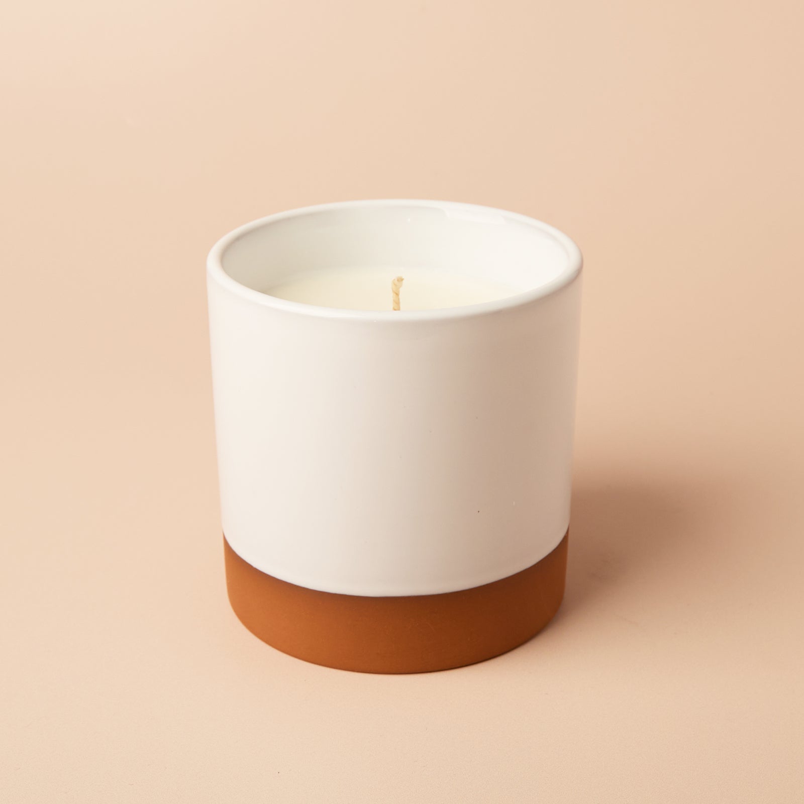 Ceramic Half Glaze Candle Vessel