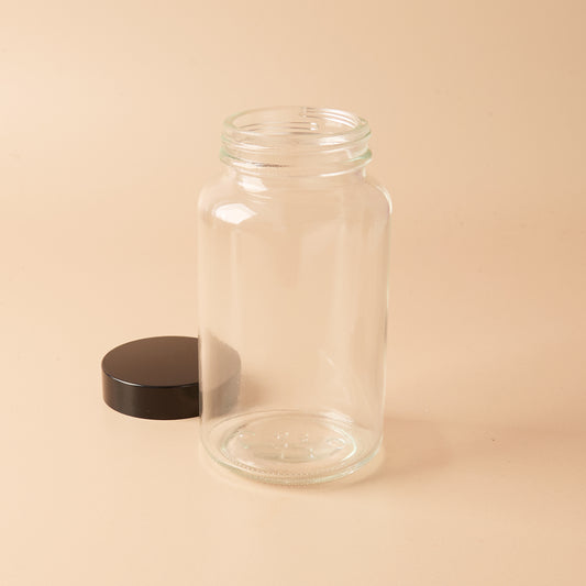 300ml Glass Bottle with Lid - Clear